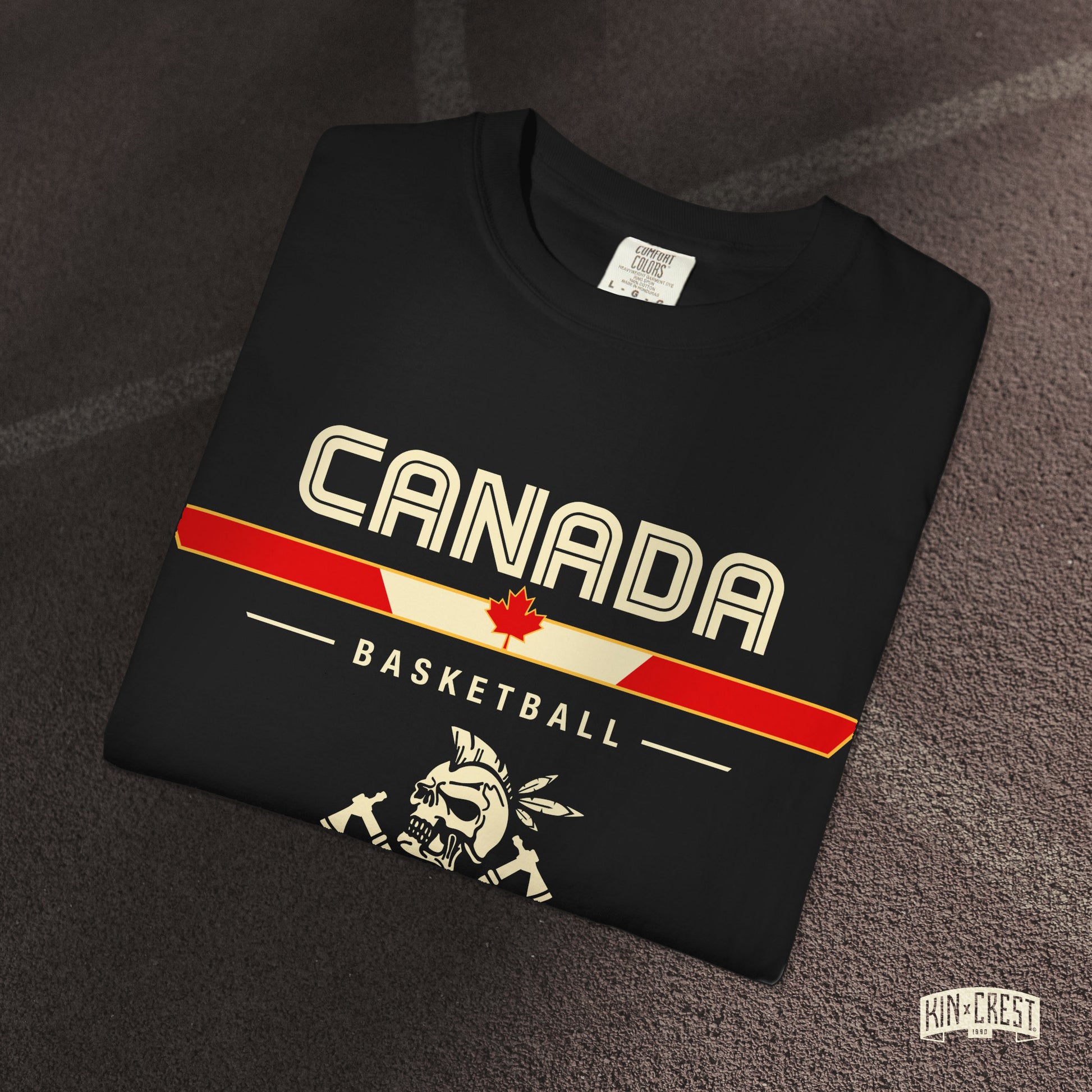 Team Canada Basketball Tee Lifestyle Folded [Black]