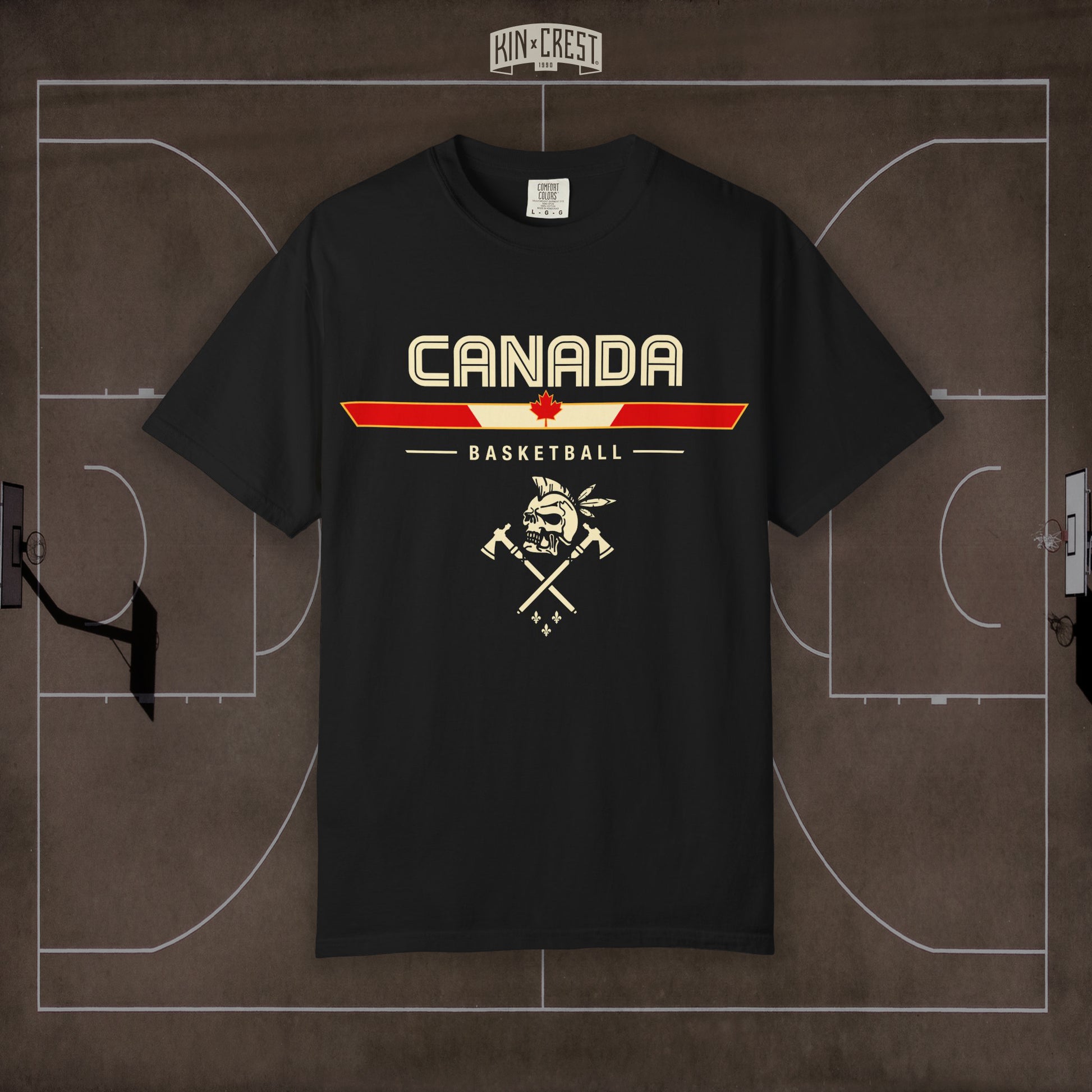 Team Canada Basketball Tee Front [Black]