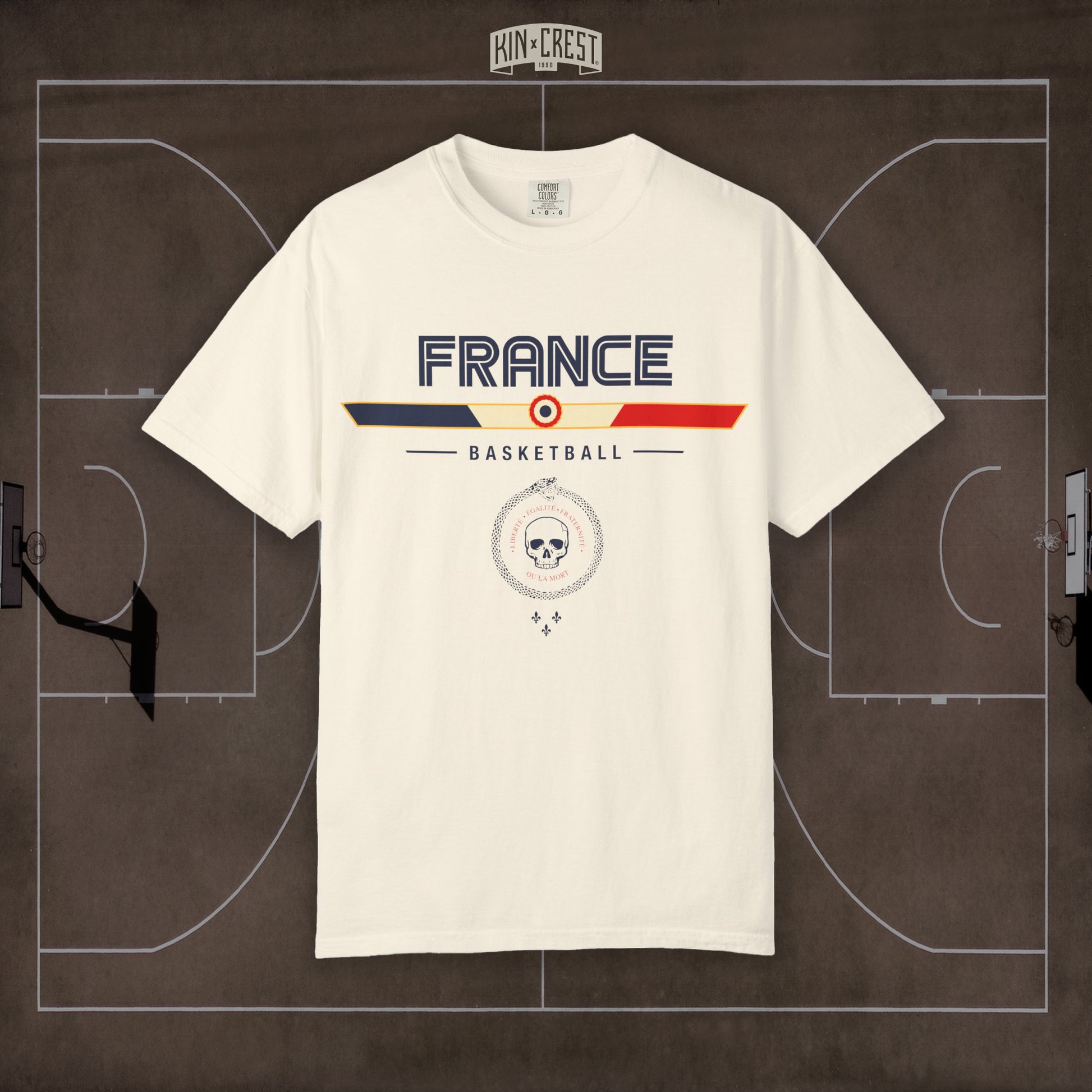 Team France Basketball Tee Front [Ivory]