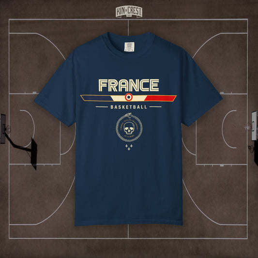 Team France Basketball Tee Front [Navy]