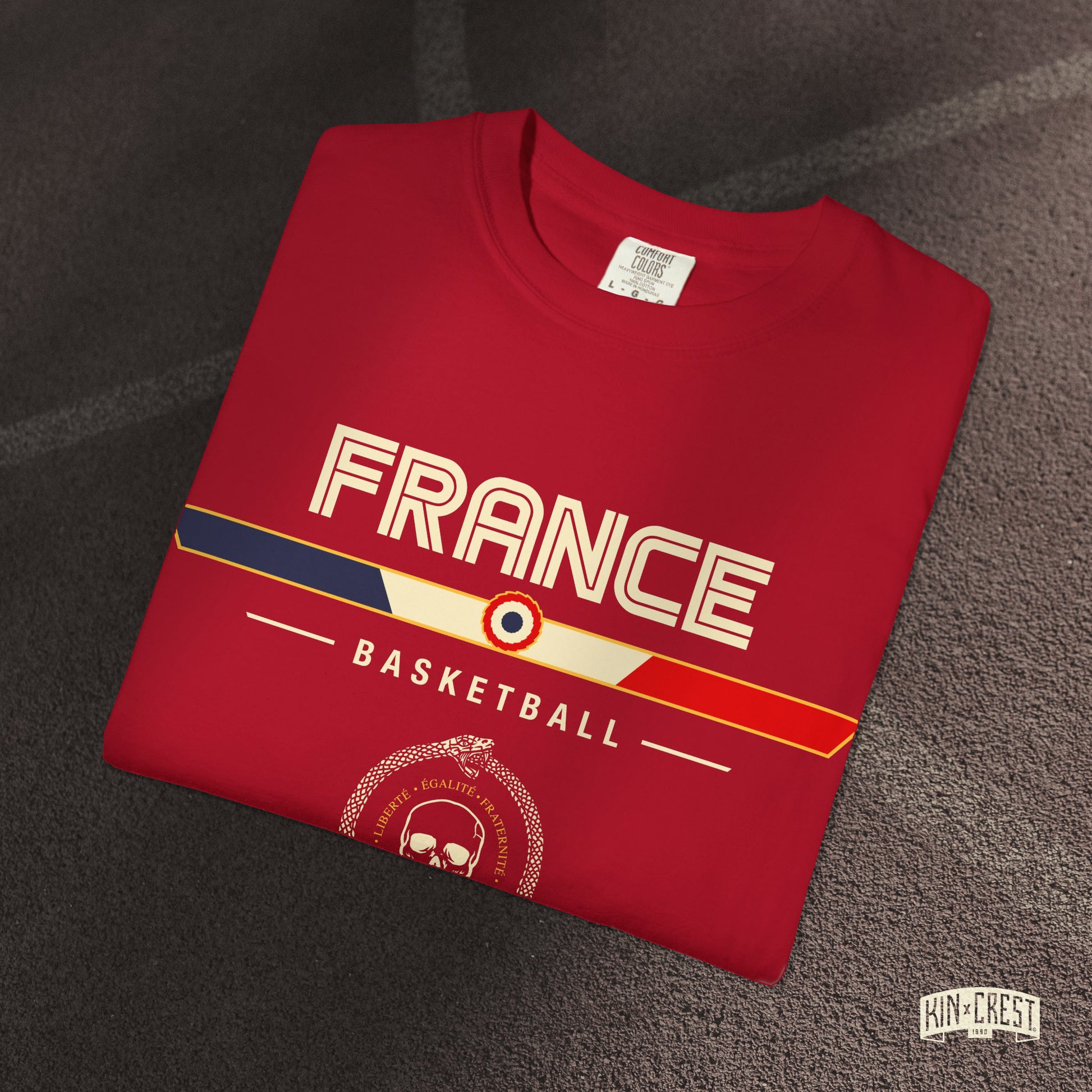 Team France Basketball Tee Folded [Red]