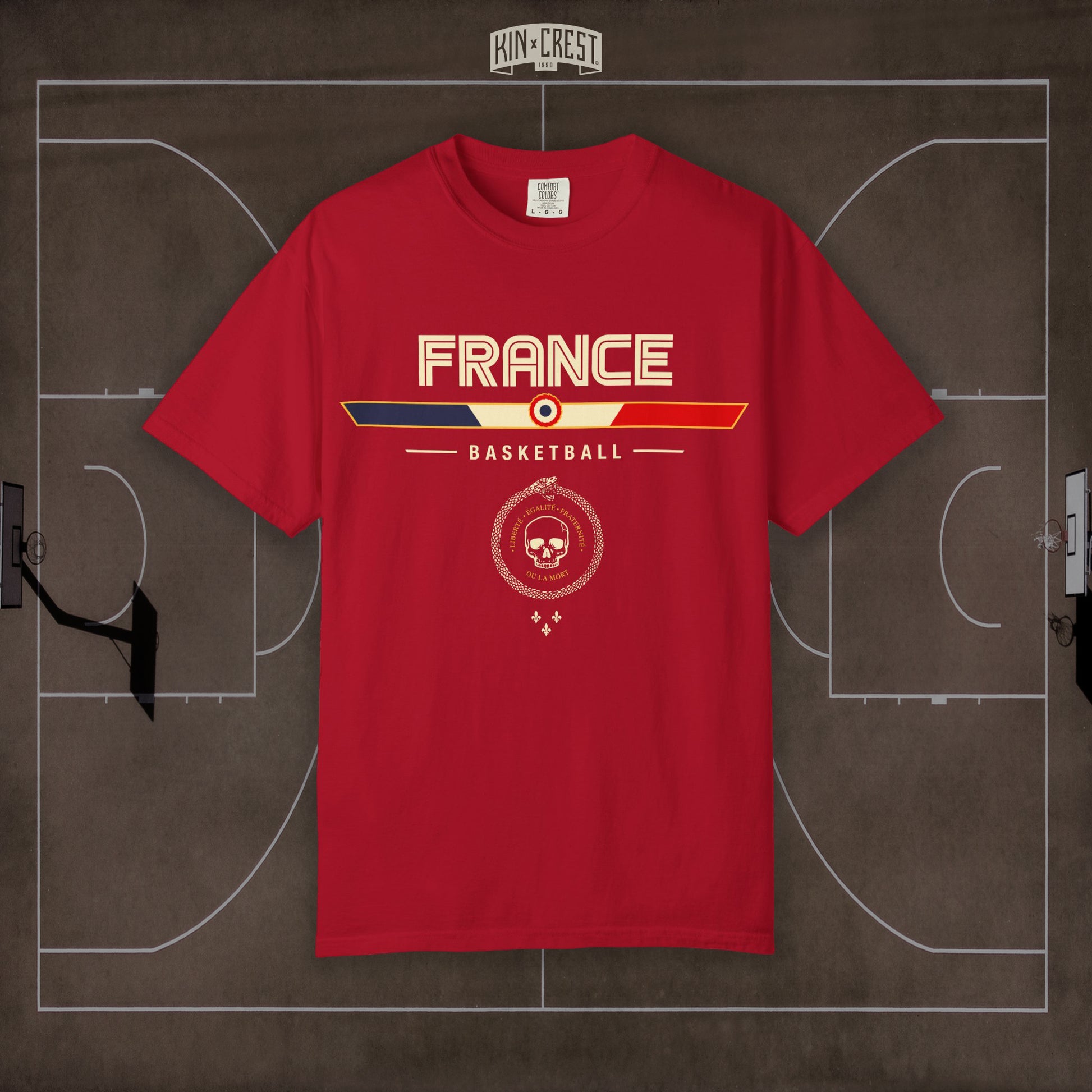 Team France Basketball Tee Front [Red]