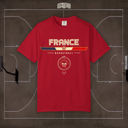 Team France Basketball Tee Front [Red]
