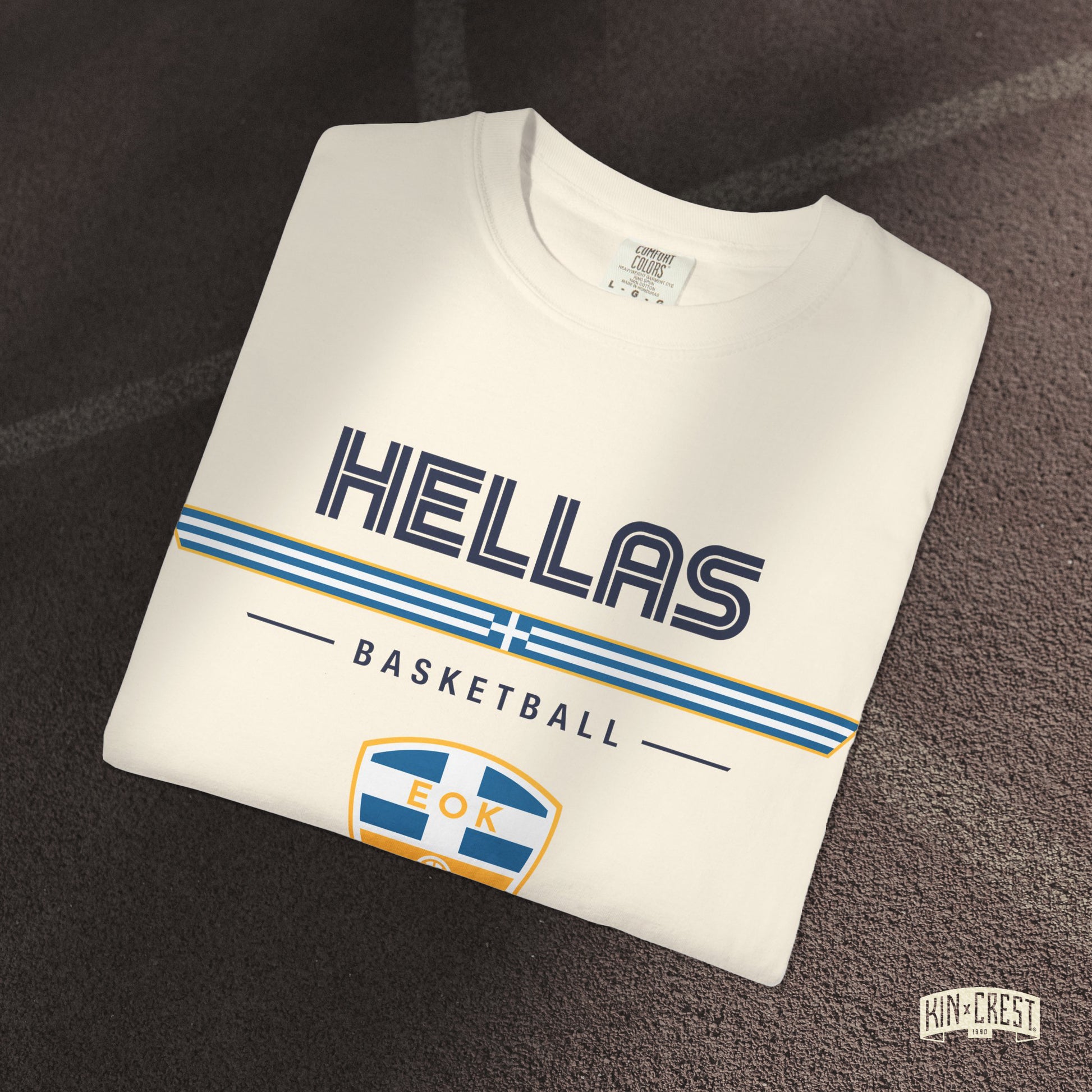Team Greece Basketball Tee Folded [Ivory]