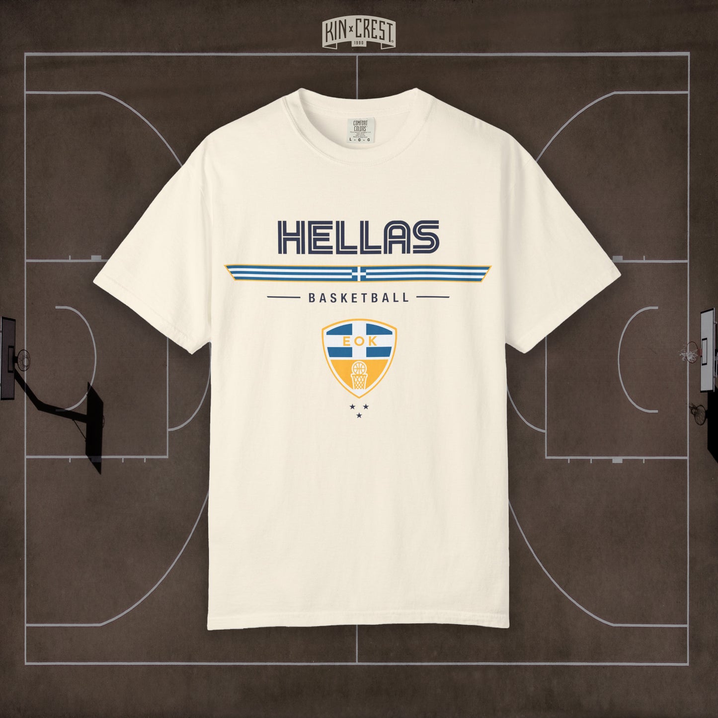 Team Greece Basketball Tee Front [Ivory]