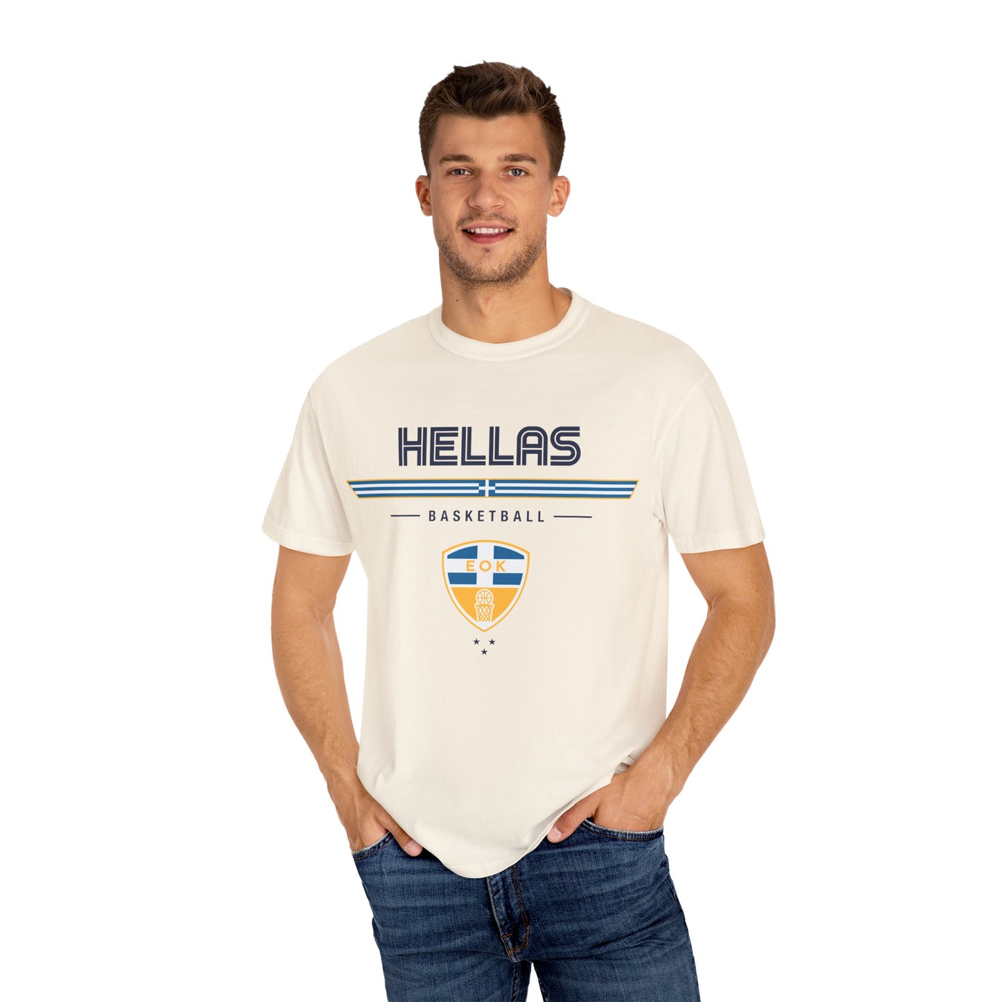 Team Greece Basketball Tee Lifestyle Front [Ivory]