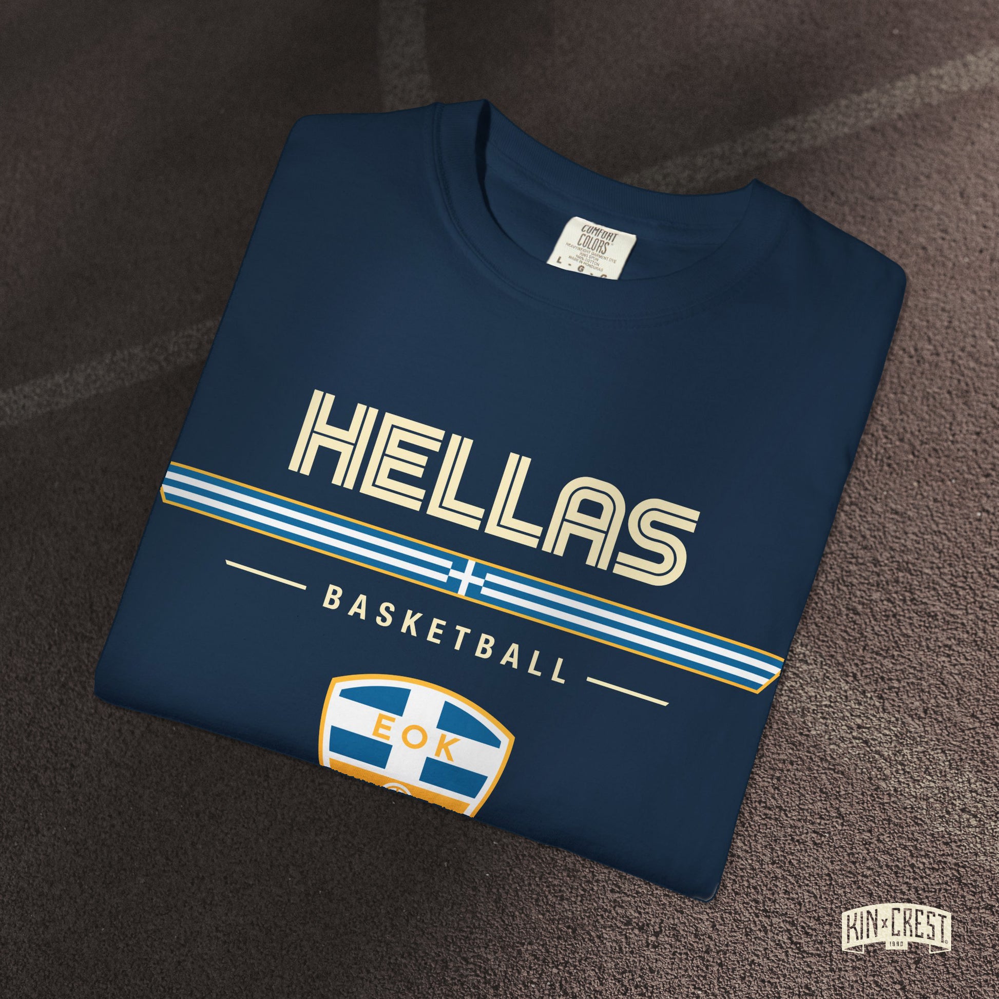 Team Greece Basketball Tee Folded [Navy]