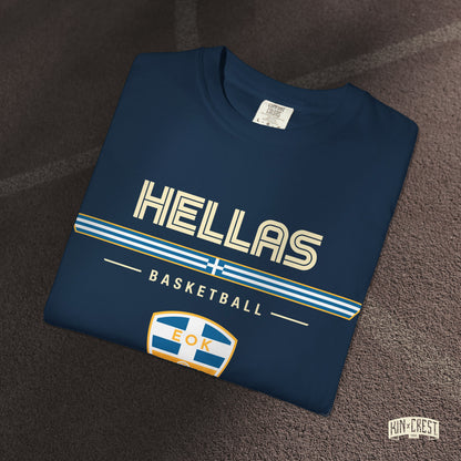 Team Greece Basketball Tee Folded [Navy]