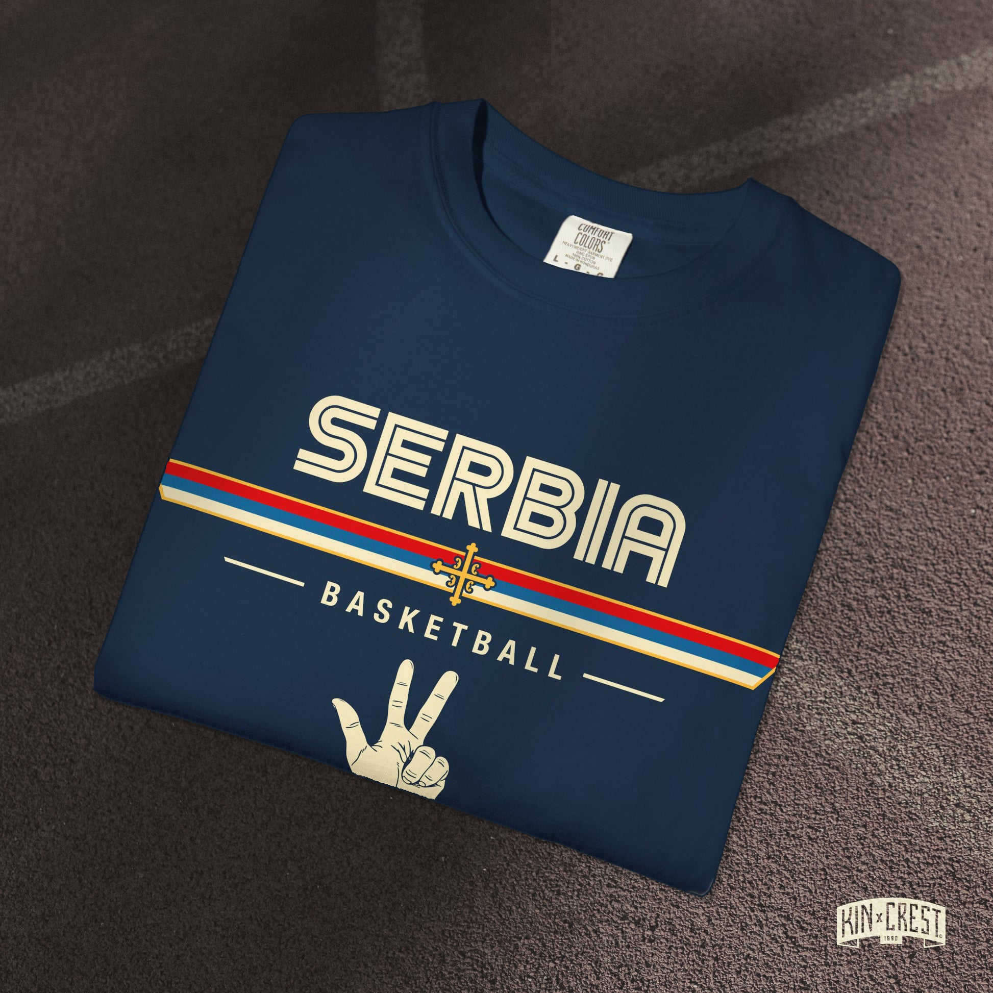 Team Serbia Basketball Tee Folded [Navy]