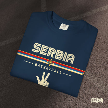 Team Serbia Basketball Tee Folded [Navy]
