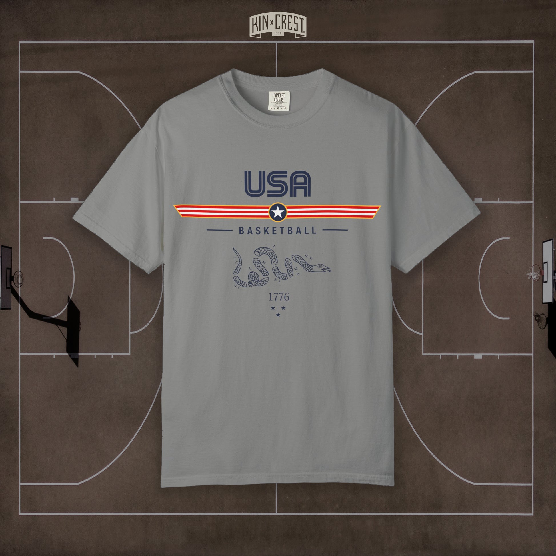 Team USA Basketball Tee Front [Granite]