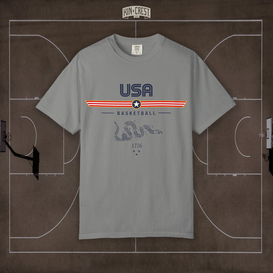 Team USA Basketball Tee Front [Granite]
