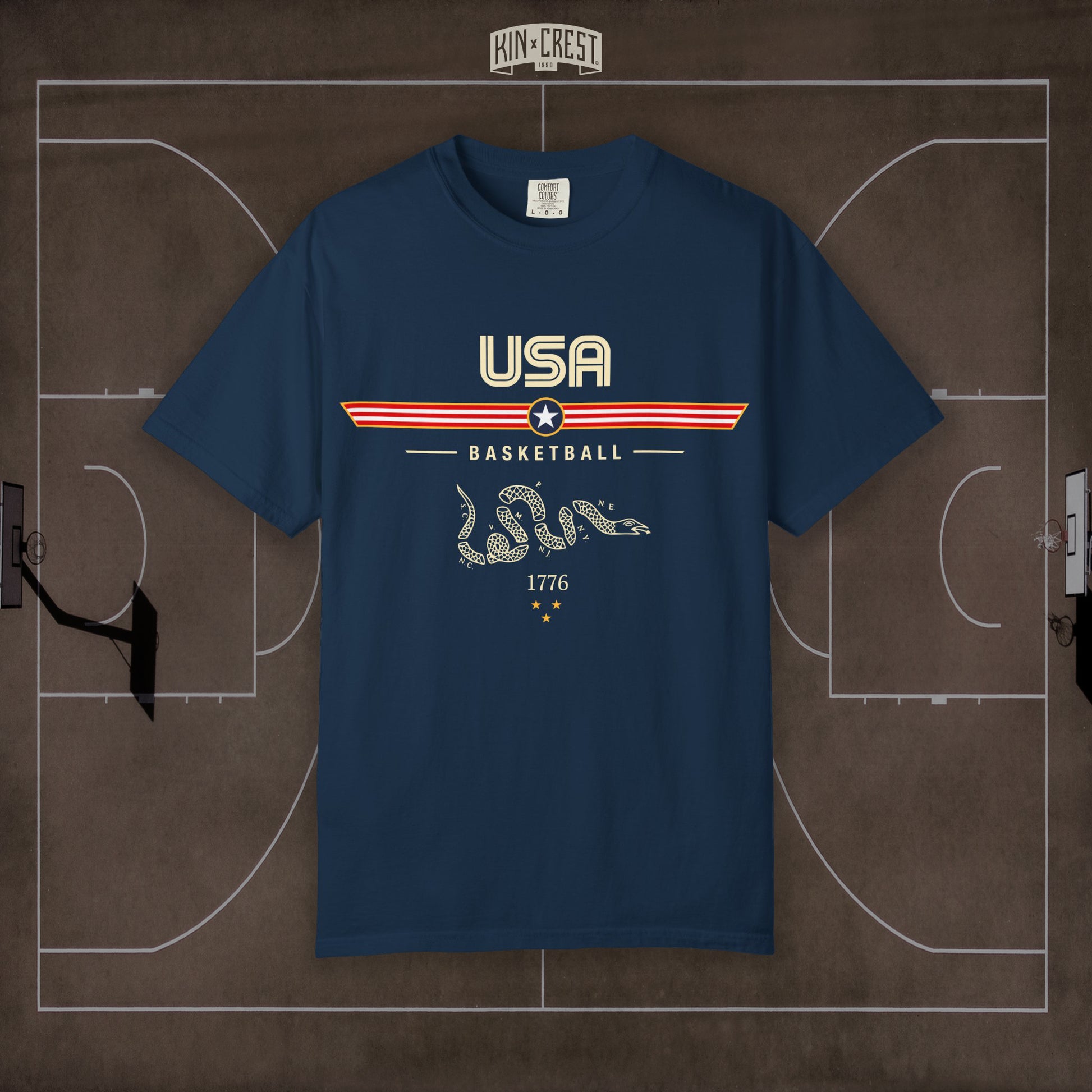 Team USA Basketball Tee Front [Navy]