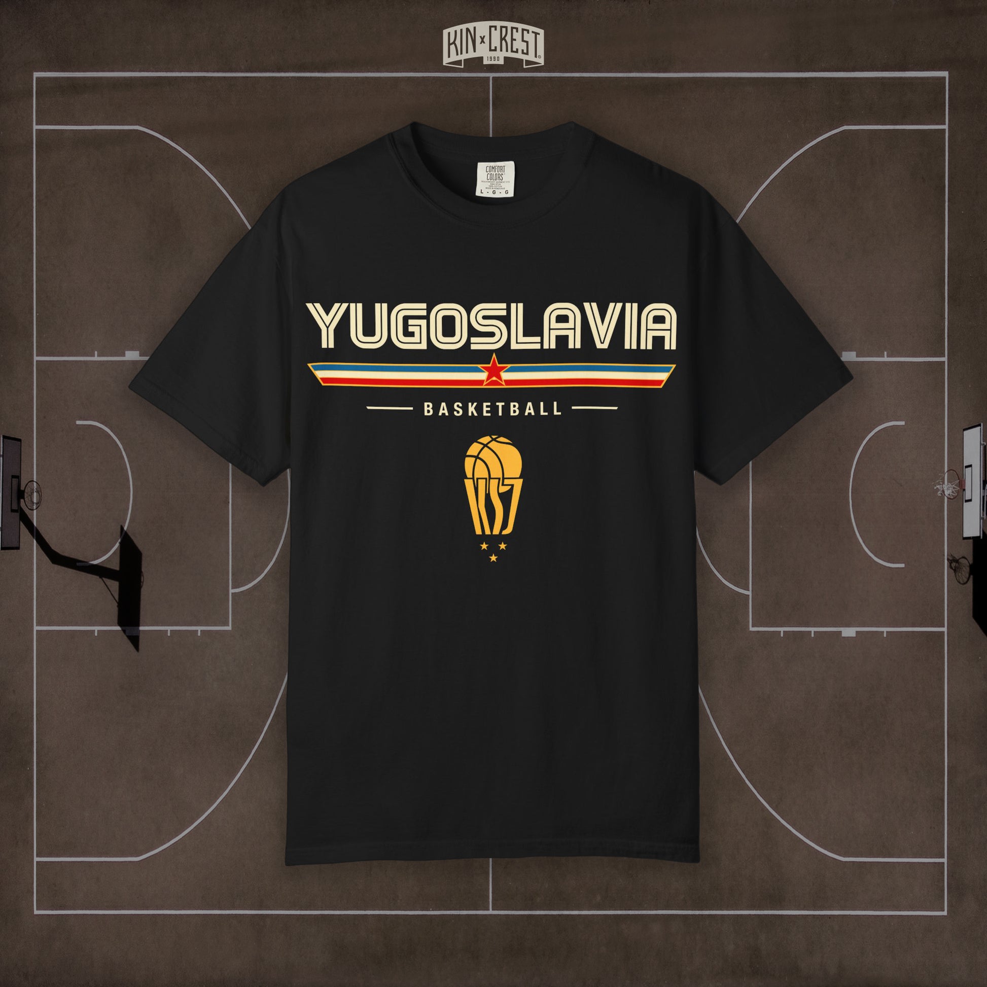Team Yugoslavia Basketball Tee Front [Black]