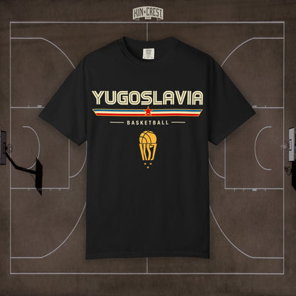 Team Yugoslavia Basketball Tee Front [Black]