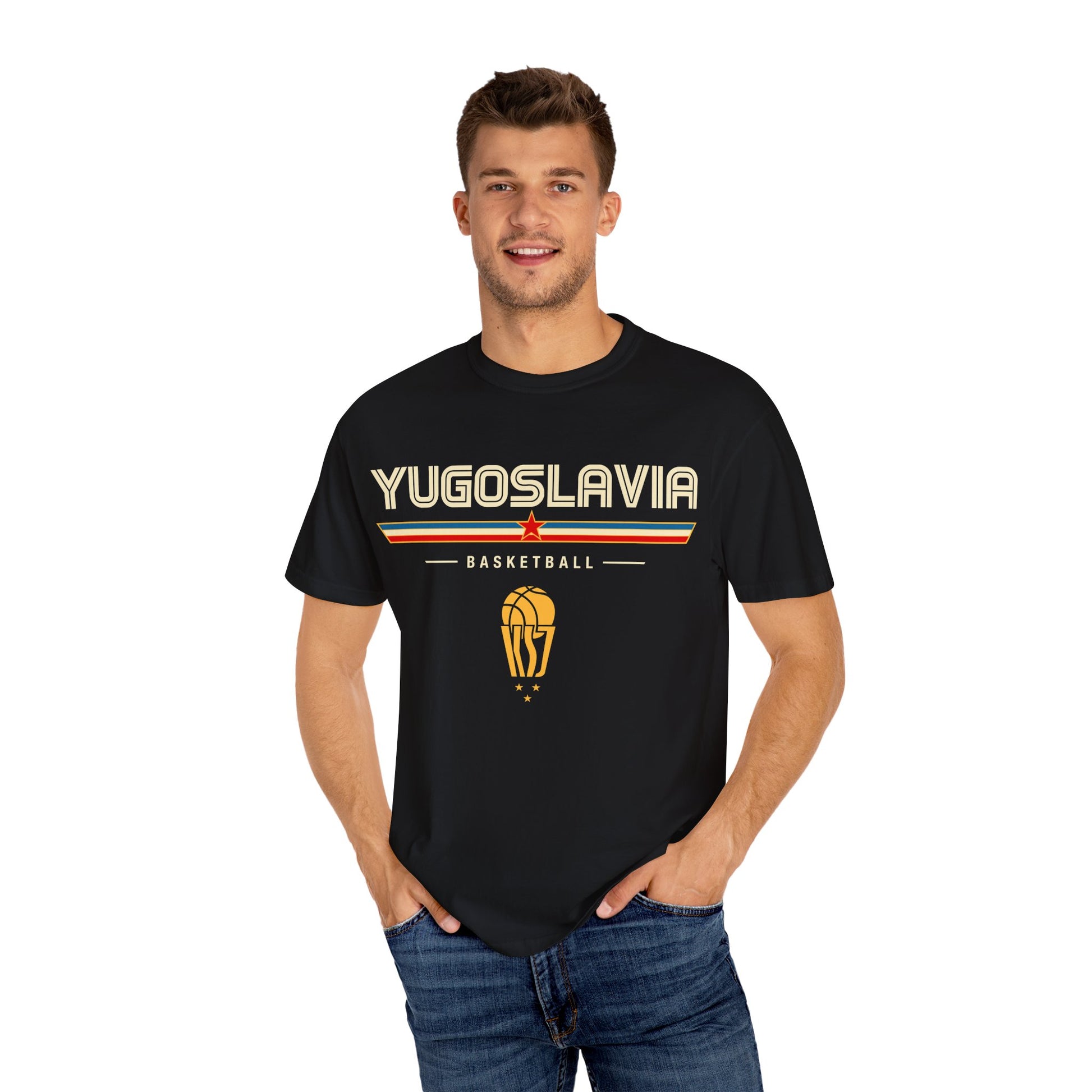 Team Yugoslavia Basketball Tee Lifestyle Front [Black]