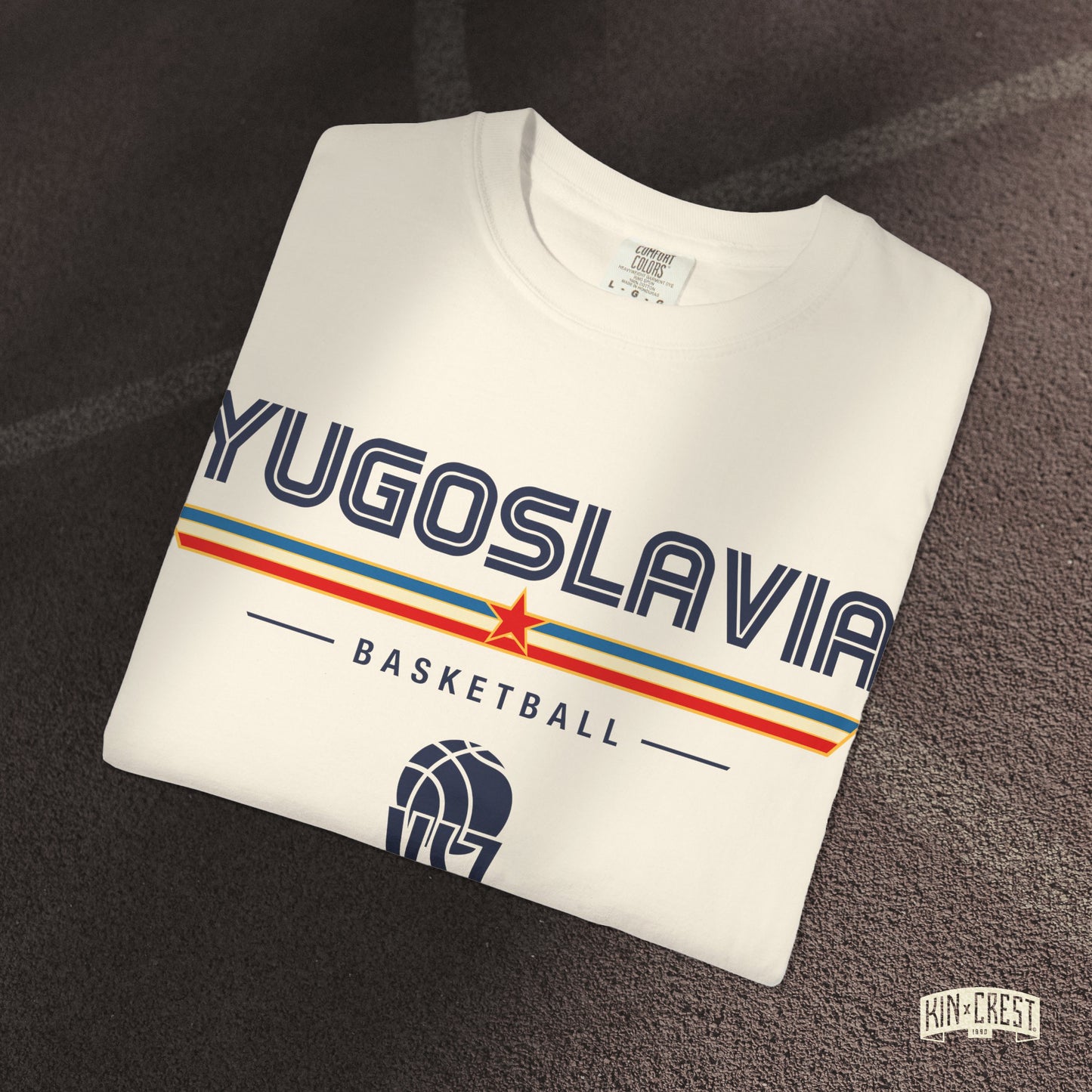Team Yugoslavia Basketball Tee Folded [Ivory]