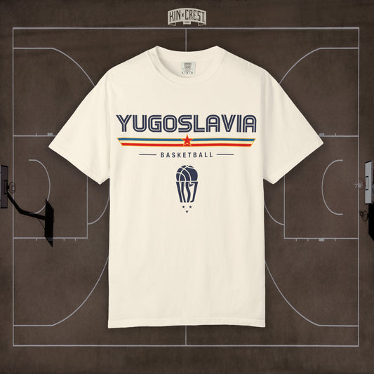 Team Yugoslavia Basketball Tee Front [Ivory]