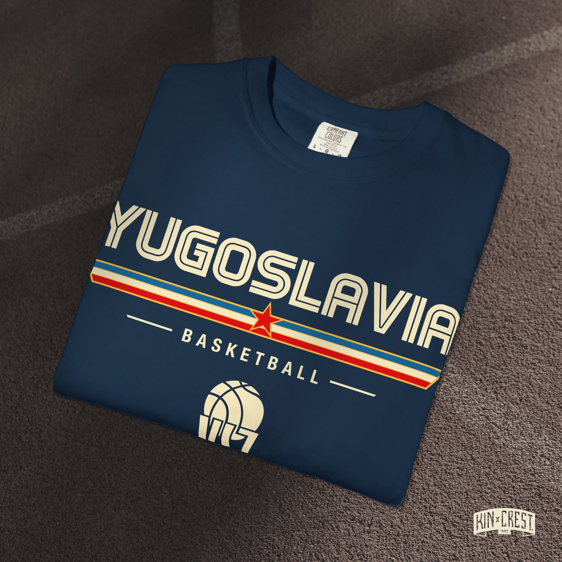 Team Yugoslavia Basketball Tee Folded [Navy]